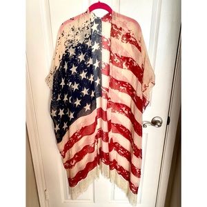 American Flag Sheer Kimono